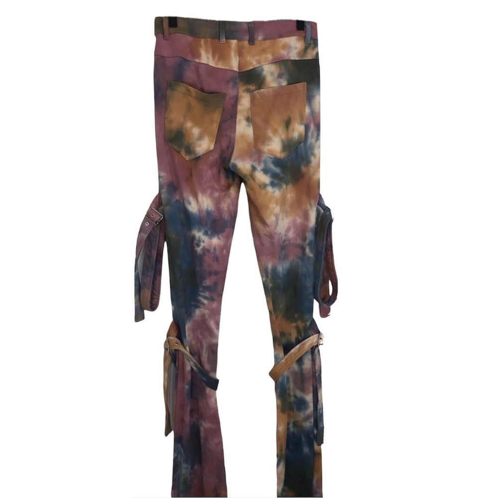 NWT Shane Justin Unisex Size Large Tie Dye Buckle Legs Long Pants Hype Rare - Picture 7 of 11